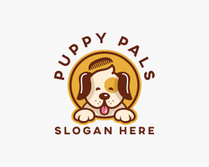 Puppy Comb Grooming logo design