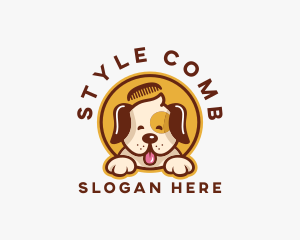 Comb - Puppy Comb Grooming logo design
