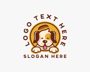 Puppy Comb Grooming Logo