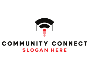 Wifi Signal Connection logo design