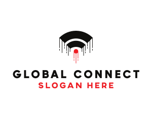 Wifi Signal Connection logo design