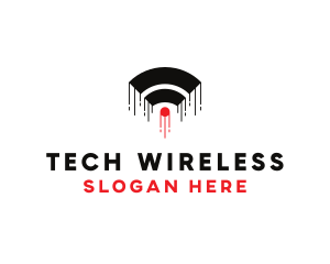Wireless - Wifi Signal Connection logo design