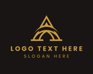 Gold - Arch Business Letter A logo design