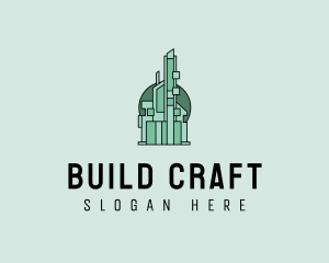 Geometric Skyscraper Building logo design