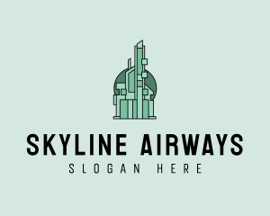 Geometric Skyscraper Building logo design