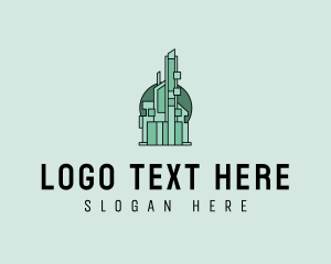 Urban Planner - Geometric Skyscraper Building logo design