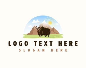 Ox  Animal Landscape logo design