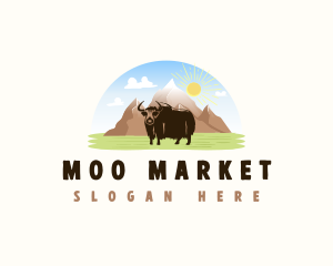 Ox  Animal Landscape logo design