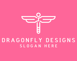 Minimalist Dragonfly Wings logo design