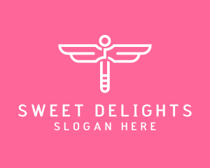 Minimalist Dragonfly Wings logo design