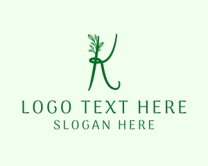 Vegetarian - Natural Elegant Letter K logo design