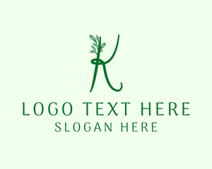 Flower Shop - Natural Elegant Letter K logo design