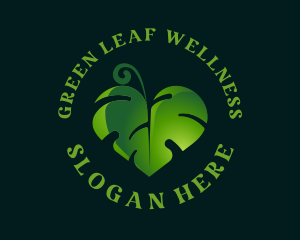 Green Heart Leaf logo design