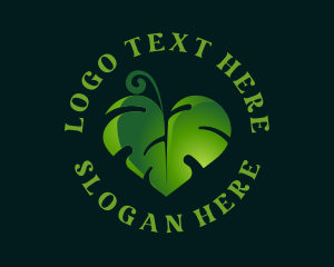 Zen - Green Heart Leaf logo design