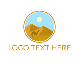 Desert - Camel Desert Badge logo design