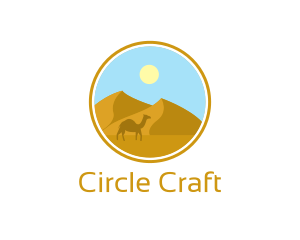 Camel Desert Badge logo design