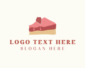 Strawberry Cake Bakery Logo