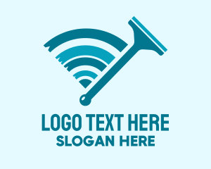 Cleaning - Squeegee Wiper Signal logo design