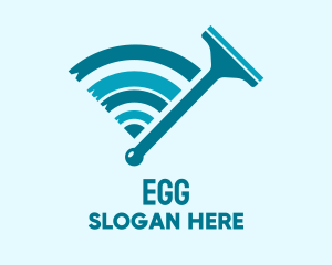 Window Cleaning - Squeegee Wiper Signal logo design