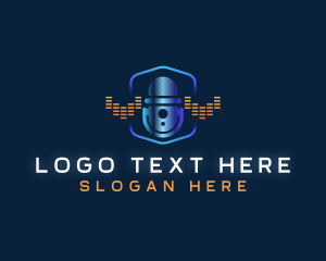 Radio - Podcast Sound Mic logo design