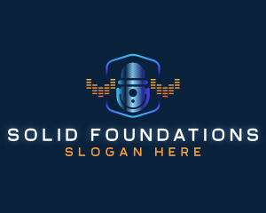 Singer - Podcast Sound Mic logo design