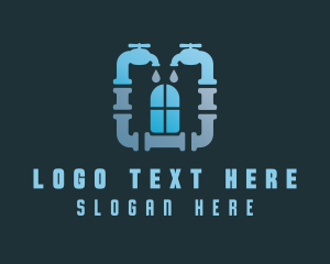 Window - Blue Pipe Plumbing logo design