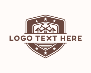 Construction - Hammer Roof Builder Shield logo design