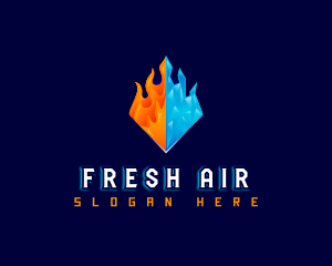 HVAC Fire Ice logo design