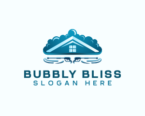 Bubble Cleaning Sanitation logo design