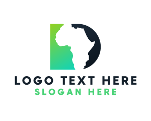 Map - African Continent Letter D logo design