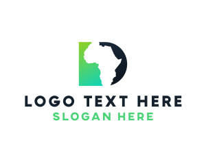 Map - African Continent Letter D logo design