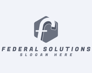 Business Hexagon Letter F logo design