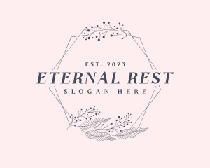 Mortuary - Elegant Floral Frame logo design