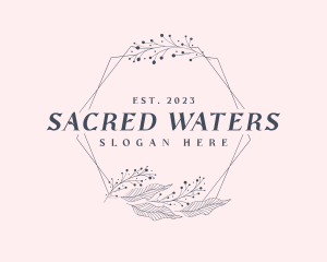 Baptism - Elegant Floral Frame logo design