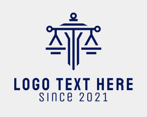 Justice System - Blue Sword Legal logo design