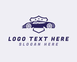 Driving - Racing Car Shield logo design