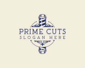 Barbershop Pole Grooming logo design