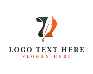 Journalist - Writer Quill Pen Notary logo design