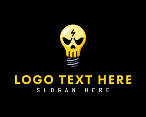 Voltage - Punk Skull Light Bulb logo design