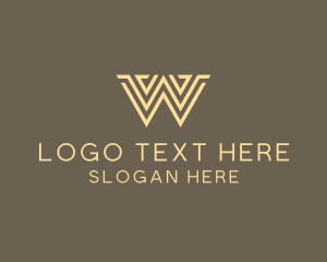 Wood - Modern Construction Letter W logo design