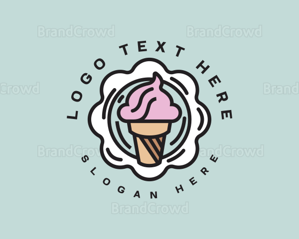 Gelato Ice Cream Dessert Logo