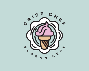 Gelato Ice Cream Dessert logo design