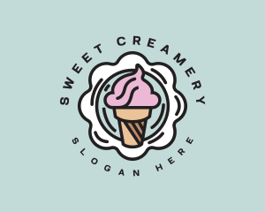 Gelato Ice Cream Dessert logo design