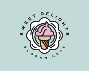 Gelato Ice Cream Dessert logo design