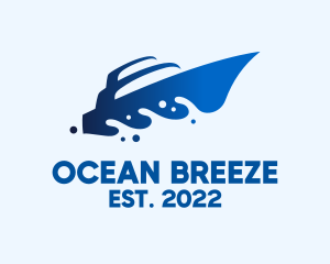 Cruising - Ocean Wave Speedboat logo design