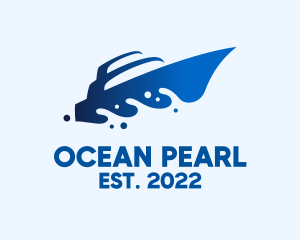 Ocean Wave Speedboat logo design