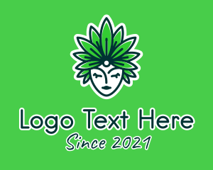 Facial Clinic - Organic Leaf Headdress logo design