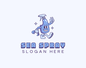 Sanitation Spray Bottle Cleaner logo design