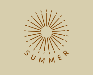 Hipster Sunray Pattern logo design