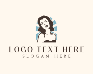 Lady - Pinup Woman Model logo design